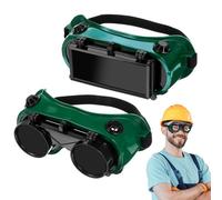 DEARMAMY Lot de 2 Lunettes de Soudage à Lentille Rabattable Protection Oculaire Anti-Éblouissement Monture Souple Ventilation Intégrée et Revêtement Anti-Rayures pour Travaux Industriels