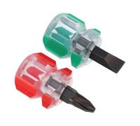 DEARMAMY Lot de 2 Mini Tournevis Magnétiques Plat et Cruciforme Outil de Réparation Compact et Polyvalent Manche Antidérapant Adapté aux Travaux Ménagers et Électroniques