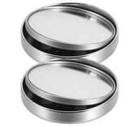DEARMAMY Lot de 2 Miroirs de Bureau Ronds Cadre Argenté Miroir de Confidentialité Réglable pour Espace de Travail Individuel Rétroviseur Intérieur pour Surveillance et Protection au