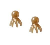 DEARMAMY Lot De 2 Peignes De Massage Manuels En Jade Pour Le Cuir Chevelu En Résine Marron Clair
