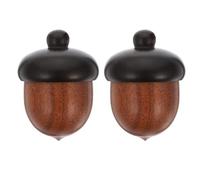 DEARMAMY Lot de 2 Pendentifs en Bois de Gland Ouvrables, Décorations Délicates Bicolores Ébène et Vert, Accessoires DIY pour Colliers, Décoration Noël et Bricolage, Légers et Compacts,