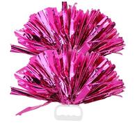 DEARMAMY Lot de 2 Pompons Multifonctionnels Rose Fuchsia Grosse Taille et Densité Anneau Doigt Compatible Quatre Doigts Accessoires Pratiques pour Cheerleading Danse et Jeux Sportifs