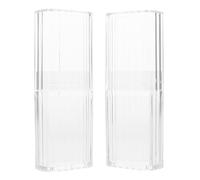 DEARMAMY Lot de 2 Porte- Transparents Anti-poussière, Étuis Compacts Portables en Rigide, Boîtes de Rangement Polyvalentes pour Coton-tiges, Cure-Dents et Accessoires de Voyage