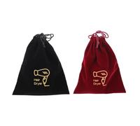 DEARMAMY Lot De 2 Sacs De Rangement Pour Sèche-Cheveux Avec Cordon De Serrage Pour Hôtel Maison Petit Sac De Rangement En Satin Sans Pochette Pour Sèche-Cheveux Pochette De Rangement