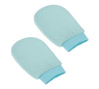DEARMAMY Lot De 2 Serviettes De Bain Exfoliantes Épaisses En Fibres Végétales, Taille Standard, Moufles De Gommage Du Dos Pour Peaux Sensibles, Usage Maison, Couleur Bleu Vert