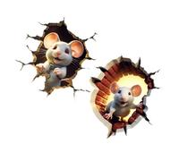 DEARMAMY Lot de 2 Stickers Muraux 3D pour Chambre et Salon Autocollants Décoratifs Animaux Amovibles et Repositionnables Dimensions 15X15 CM Décoration Murale Amusante et Facile à