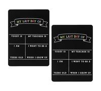 DEARMAMY Lot de 2 Tableaux Noirs Double Face en Bois 21X29 CM Réutilisables et Imperméables Accessoire Photo pour Maternelle et Cours Préparatoire Panneau Souvenir Scolaire pour Rentrée