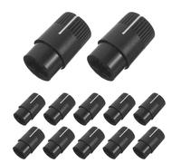 DEARMAMY Lot de 20 Boutons de Potentiomètre en Plastique Noir et Blanc, Demi-arbre 12x20 Mm, Bouton de Réglage de Tonalité et Volume pour Amplificateur, Pédale de Guitare et Console Dj,