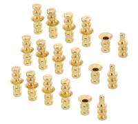 DEARMAMY Lot de 24 Goujons Métalliques Dorés pour Table, Connecteurs à Douille, Chevilles de Rallonge, Épingles de Table 24 Pcs, Fixation Robuste, Quincaillerie D’alignement pour Bureau