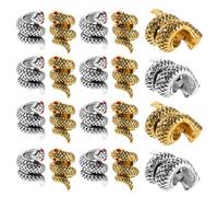 DEARMAMY Lot de 24 Perles Serpent en Métal Antique Pendentifs Serpent à Breloques Yeux Rouges Perles pour Bracelets et Colliers DIY Accessoires Bijoux Animaux Unisexes Création