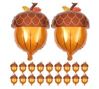 DEARMAMY Lot de 25 Ballons en Aluminium de Pomme de Pin 42X64 CM Décorations D’Automne pour Thanksgiving Fêtes de Fin D’Année et Décorations de Récolte Ballons Brillants et