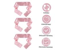 DEARMAMY Lot De 3 Bandeaux Pour Perruques -Têtes Pour Cheveux Bouclés Accessoires Pour Cheveux -Têtes Pour Perruques -Têtes Pour Femmes En Satin Rose Imitation Soie