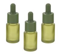 DEARMAMY Lot de 3 Flacons Compte-gouttes en Verre Dépoli Vert 15 Ml Pipettes Étanches, Petits Distributeurs pour Huiles Essentielles, Sérums et Liquides Cosmétiques, Usage Maison et Voyage