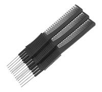 DEARMAMY Lot De 3 Peignes À Cheveux En Forme De Fibre Pour Hommes Peigne Chauffant Peigne À Rat Démêlant Peigne À Queue Peigne À Peigne À Queue Avec En Plastique