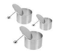 DEARMAMY Lot de 3 Sets de Moules Ronds en Acier Inoxydable Poussoirs Accessoires pour Décoration de Plats Froids Ustensiles Légers et Pratiques pour Pâtisseries Desserts et Onigiri
