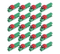 DEARMAMY Lot de 30 Mini Pinces à Photos Vertes en Bois Motif Coccinelle, Clips de Bricolage Compacts pour Loisirs Créatifs, Porte-mémos Polyvalents pour Décoration et Affichage Photos