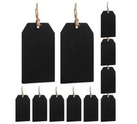 DEARMAMY Lot de 32 Mini-tableaux Noirs en Bois à Suspendre avec Cordon, Double Face Effaçable la Craie, Étiquettes pour Bouteilles et Aliments, Panneaux Réutilisables pour Mariages, Fêtes