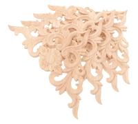 DEARMAMY Lot de 4 Appliques en Bois Sculpté 15x15 Cm, Moulures Décoratives D'angle pour Meubles, Décorations Bois Baroques, Incrustations pour Rénovation et Décoration Intérieure