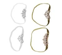 DEARMAMY Lot De 4 Bandeaux Pour Enfants Couronnes Pour Bébés Diadèmes Fantaisie Pour Filles Bandeau De Princesse Pour Nouveau-Né Couronne Pour Bébé Fille Accessoire Pour Cheveux En