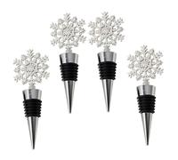 DEARMAMY Lot de 4 Bouchons de Vin Rouge à Motif Hivernal Étanches et Créatifs Matériaux Sûrs Décorations Festives pour Bouteilles de Vin et Cocktails pour Noël