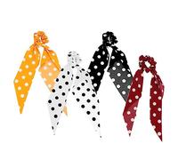 DEARMAMY Lot De 4 Élastiques Cheveux à Pois Bandeau à Cheveux Nœud Ruban Élastique Multifonction Pour Femme Et Fille Usage Quotidien Et Fêtes Couleurs Aléatoires