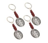 DEARMAMY Lot De 4 Porte-Clés Croix Saint Benoît Pendentif Médaille Saint Benoît Pendentif Entrée Porte-Clés Catholique Breloques De Sac À Faire -Même