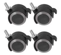 DEARMAMY Lot de 4 Roulettes Pivotantes 1,5 Pouces pour Chaise de Bureau Roues Robustes M8 X 15 MM Compatibles Fauteuil Roulant Accessoires de Bureau à Domicile Capacité 60 Kg pour Moquette