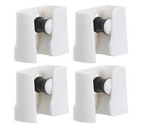 DEARMAMY Lot de 4 Supports Muraux Adhésifs sans Perçage pour Balais et Serpillières, Porte-Balai Robuste Pinces Antidérapantes en Caoutchouc, Organisateur Mural Blanc Cuisine, Buanderie