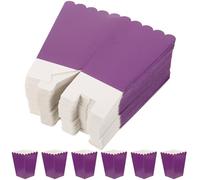 DEARMAMY Lot de 50 Boîtes à Popcorn en Papier Violet Boîte à Collation Pliable Résistante à la Graisse pour Fête Mariage et Buffet Contenant Snacks Multifonction Seau à Collation