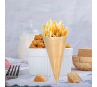 DEARMAMY Lot de 50 Cônes en Bois Jetables Dégradables 9 CM X 13 CM Cônes de Tasse pour Crème Glacée Desserts et Bonbons Emballage Écologique pour Fêtes et Restauration