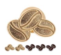 DEARMAMY Lot de 6 Broches en Alliage Forme Grain de Café Épingles Décoratives pour Robes Pulls et Paquet Accessoires Mode Élégants pour Femmes Badges Esthétiques à Épingler Finition