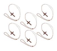 DEARMAMY Lot de 6 Colliers Pendentifs Croix en Bois Léger et Solide Collier D’Église Unisexe Pendentif Crucifix Catholique Accessoires Religieux pour Baptême Noël et Présents Chrétiens