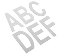 DEARMAMY Lot de 6 Lettres Autocollantes A-f en Acier Inoxydable Argenté, Plaque de Porte Adhésive Petite Taille, Résistante aux Intempéries, pour Hôtels, Bureaux et Écoles, Signalétique