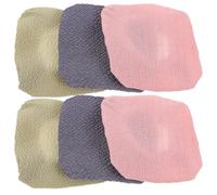 DEARMAMY Lot de 6 Lingettes de Rechange pour Brosse Dos Moufles Exfoliants en Tissu Doux Gris Vert et Rose Recharges Lavables pour Nettoyage Corporel et Exfoliation