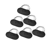DEARMAMY Lot De 6 Masques De Sommeil Élastiques Pour Enfants Cache-Yeux Bandeau Pour Les Yeux Pour Adultes Pour Dormir En Tissu Polyester Noir