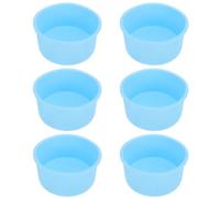 DEARMAMY Lot de 6 Moules à Gâteau en Silicone Bleu 10 Cm, Moules Antiadhésifs pour Pâtisserie Faits Main, Accessoires de Cuisson pour Desserts et Pains Maison