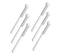 DEARMAMY Lot De 6 Pinceaux Correcteurs De Teint Forme Champignon Petit Format Blanc, Éponge Maquillage Portable Pour Femmes, Application Visage Nez Paupières, Usage Professionnel Et Quotidien