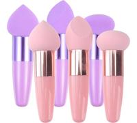 DEARMAMY Lot De 6 Stylos De Maquillage Éponges Champignon 3 Pcs Petites Tailles Portables Pour Femmes Usage Quotidien Visage Yeux Nez Bouche