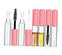 DEARMAMY Lot de 6 Tubes Cosmétiques Vides Petits, Rose, Étanches avec Applicateurs pour Mascara et Eyeliner, Rechargeables, pour Voyage et Maquillage Quotidien