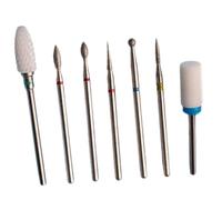 DEARMAMY Lot De 7 Forets à Ongles Et Cuticules En Tungstène, Taille Standard, Pour Manucure Professionnelle Et Usage Personnel, Accessoire Solide Pour Nettoyeur De Cuticules