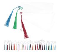 DEARMAMY Lot de Marque-pages Acryliques Vides avec Pompons et Corde Naturelle Marqueurs Transparants pour DIY Signets Élégants et Personnalisables pour Lecteurs et Étudiants