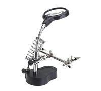 DEARMAMY Loupe LED à Lumière 3,5X Et 12x avec Pinces Auxiliaires Réglables Et Support Stable en Métal, Matériel Plastique Dur, Éclairage Deux LED, Outil pour Soudure Électronique Et Modélisme