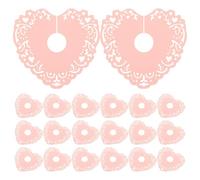 DEARMAMY Marque-verres pour Décoration D’identification de Boisson Rose Forme Cœur 50 Pièces en Papier lors de Réceptions de Mariage