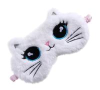 DEARMAMY Masque pour les yeux pour chats pour enfants masque oculaire moelleux joli masque pour les yeux masque yeux masque pour les yeux sommeil animal masques de sommeil Peluche blanche