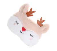 DEARMAMY Masque Sommeil Mignon Motif Cerf Peluche Masque Nuit Doux et Confortable avec Bande Élastique Couvre Yeux pour Adultes pour Train Voiture et Maison