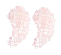 DEARMAMY Masque Yeux En Jade Rose Lot De 2 Taille Moyenne Masque Rafraîchissant Froid Apaisant Unisexe Pour Sommeil Repos Détente Visage