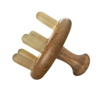 DEARMAMY Masseur De Chevelu De Santal Naturel Peigne à Dents Rondes Étoile Outil De Massage Pour Croissance Des Cheveux Relaxation Musculaire