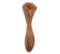 DEARMAMY Masseur Yeux en Bois de Santal Vert Bâtonnet D’Auto-Massage Gua Sha Applicateur de Soins Peau Portable Outil D’Acupression pour Visage Détente et Soin du Contour des Yeux