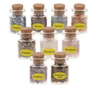 DEARMAMY Mini Bouteilles Accessoires de Ensemble de 9 en Pierre de Colorée et Pierres de Souhaits pour Décoration Maison pour Bars et Intérieur