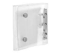 DEARMAMY Mini Classeur A8 Transparent avec 3 Anneaux Ronds, Couverture Souple en Pvc Imperméable, Fermeture Double Bouton-pression, 21 Pièces avec Pochettes Rechargeables, Protège Feuilles